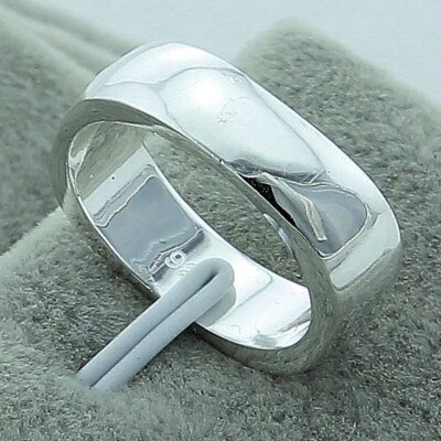 925  Silver Filled Ring Fashion Women Man Smooth Square Rings Size 6-10