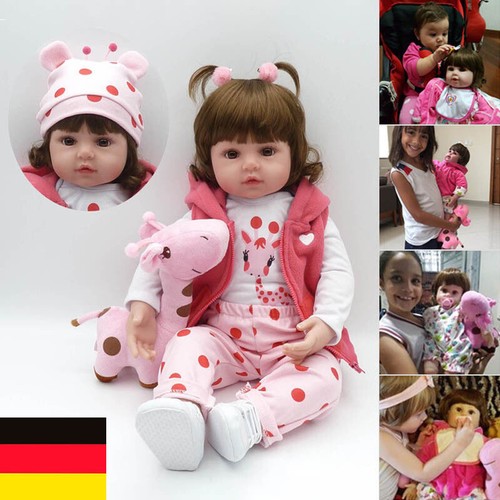 48/60cm reborn Baby Puppe Lebensecht Handgefertigt Weich Silikon-Vinyl Mädchen