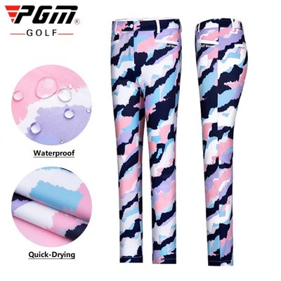 Pgm Women Golf Pants Waterproof Sports Trouser Lady Breathable Printed Sweatpant