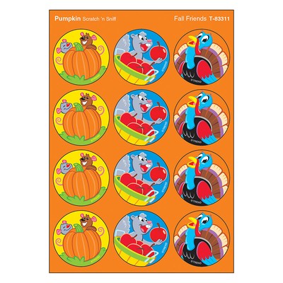 TREND Fall Friends/Pumpkin Stinky Stickers, 48 Count