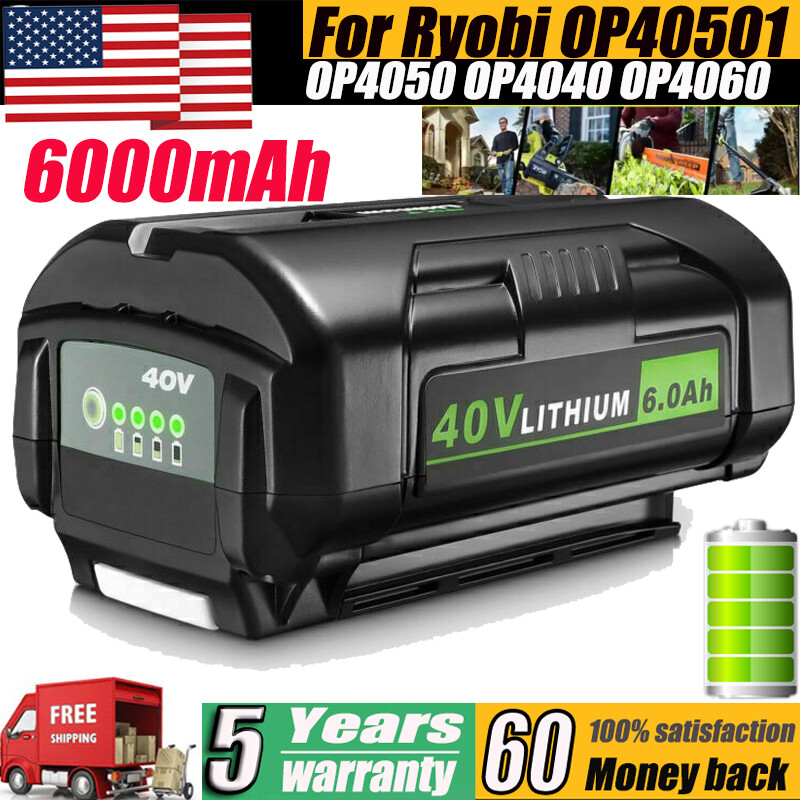 For Ryobi 40Volt 6.0Ah Battery Extended High Capacity Lithium-Ion OP4050 OP40602