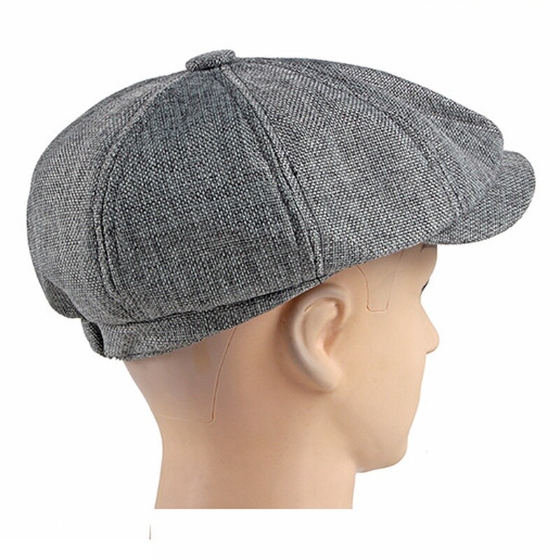 Cappello Newsboy Baker Boy Cap Uomo Donna Unisex One Size Nero Grigio Marrone