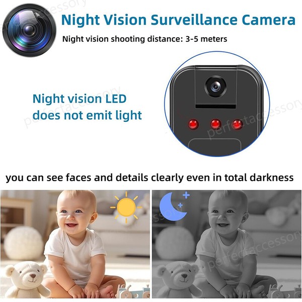 Mini Body Camera 1080P HD Night Vision Hidden Spy Camera Video Audio Recorder - Image 6