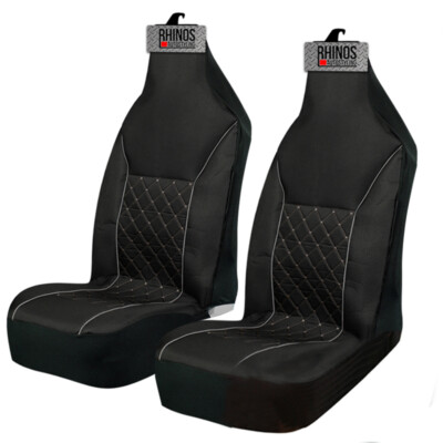 FOR RENAULT CLIO MK3 - LUXURY QUILTED GREY PIPING CAR SEAT COVERS  2 x FRONTS