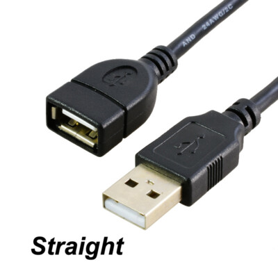 USB 2.0 Extension Cable A Male to A Female Right Angle Extender Lead With Base