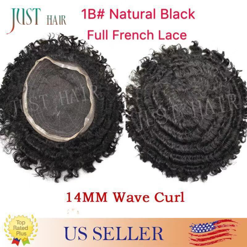 Us Afro Toupee For Black Men French Lace Curly 100 Human Hair