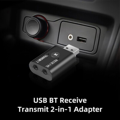 Wireless USB Bluetooth 5.0 Audio Transmitter Receiver Adapter 3.5mm For TV Car