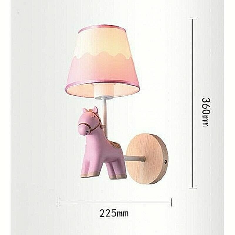 Lampada Lume Luce da Parete per Cameretta Bambina Asinello Rosa E49-RS uni