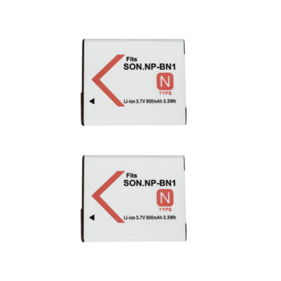 2PCS Battery BN1 for Sony NP-BN1 Type N Cybershot DSC-QX10 TF1 TX10 W830 WX220