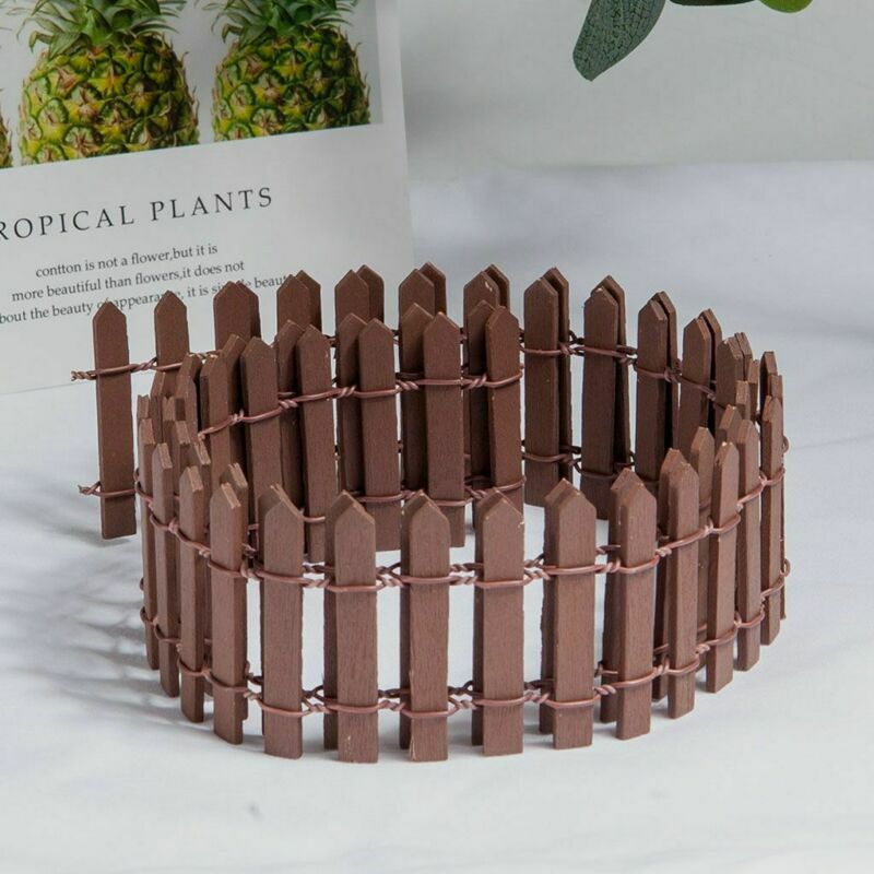 DIY Fairy Garden Kit Wood Fence Accessories Decor Miniature Terrarium