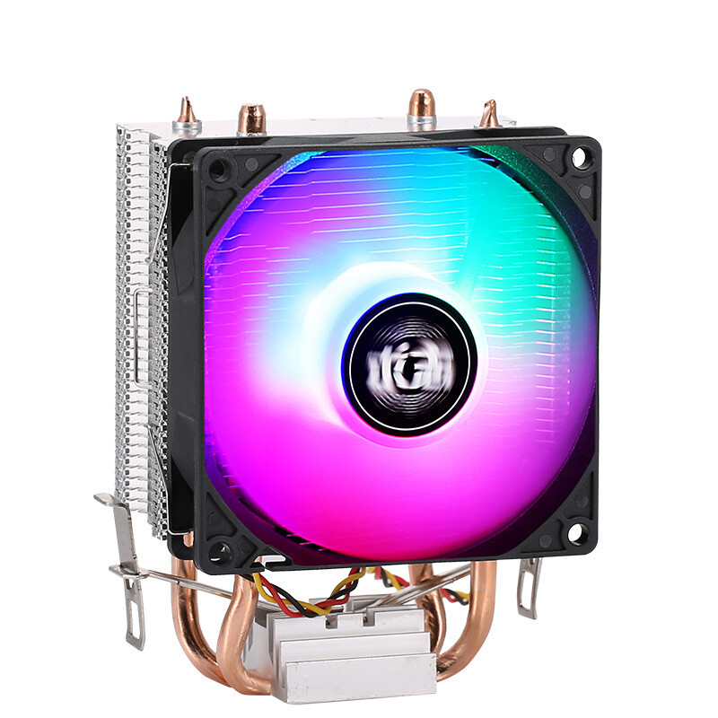 4Pin 12V PC LED Fan RGB Heat-pipes CPU Cooler Radiator for Intel 1151/1155