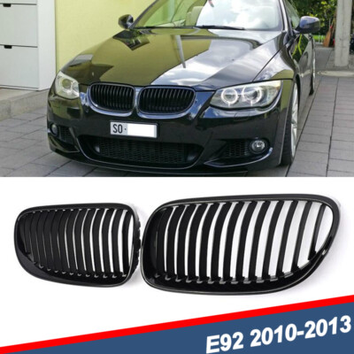 For BMW E92 E93 LCI 2010-2013 328i Convertible Gloss Black Front Kidney Grille