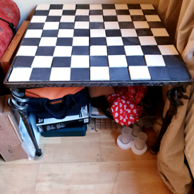 Chess Table - iron and tile