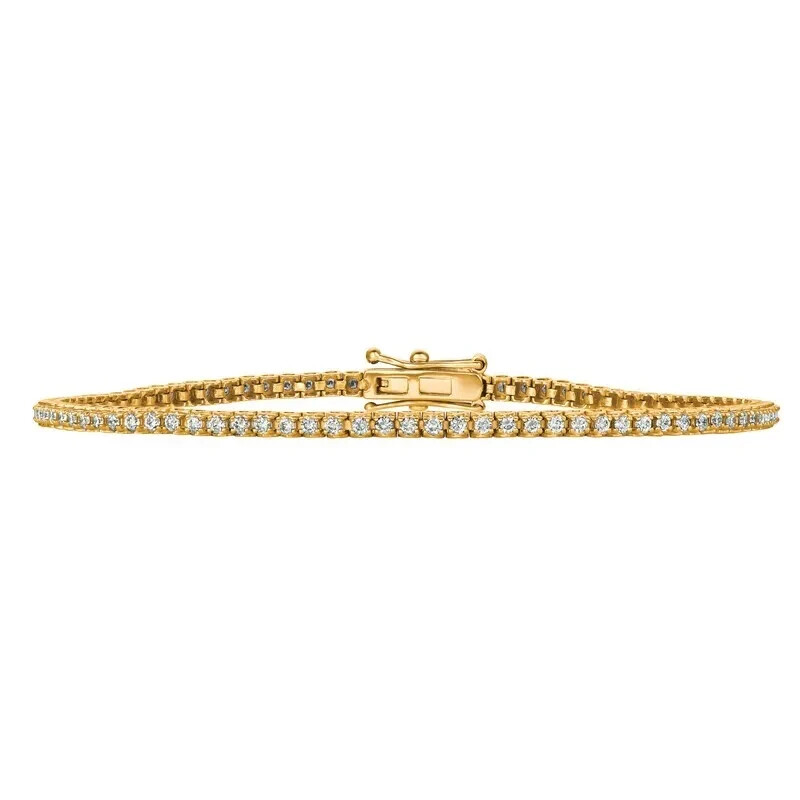 Pre-owned Morris 1.15 Carat Natural Diamond Tennis Bracelet Si 14k Yellow Gold 8 Inch