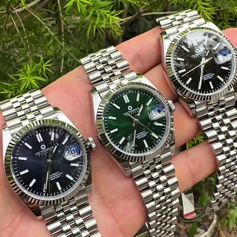 Pre-owned Octopus Men Automatic Watch 36mm 10atm Mechanical Wristwatch Luminous Pt5000