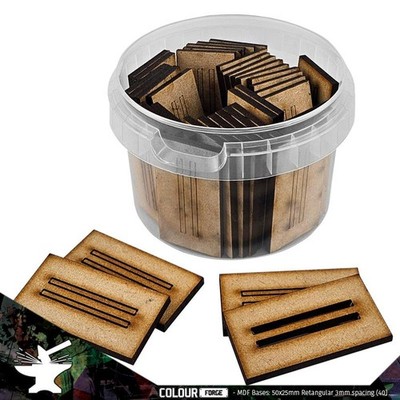 Basi in MDF 50x25 mm rettangolari 3 mm distanziatura set di 35 per miniature