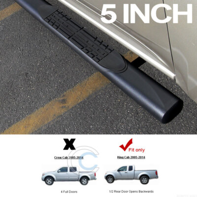 For 05-21 Frontier King/Ext 5'' Oval Matte Blk Side Step Nerf Bars Running Boards