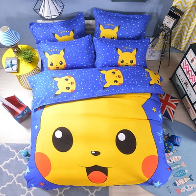 4PCS Pokemon Figure Cute Pikachu Bedding Set Duvet Cover Set Pillowcases Gift 4PCS Pokemon Figure Cute Pikachu Bedding Set Duvet Cover Set Pillowcases Gift