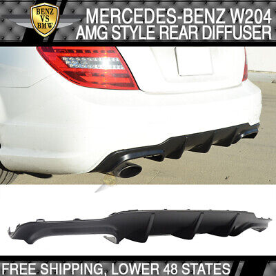Fits 12-14 Mercedes W204 C-Class AMG Style Rear Bumper Diffuser ABS