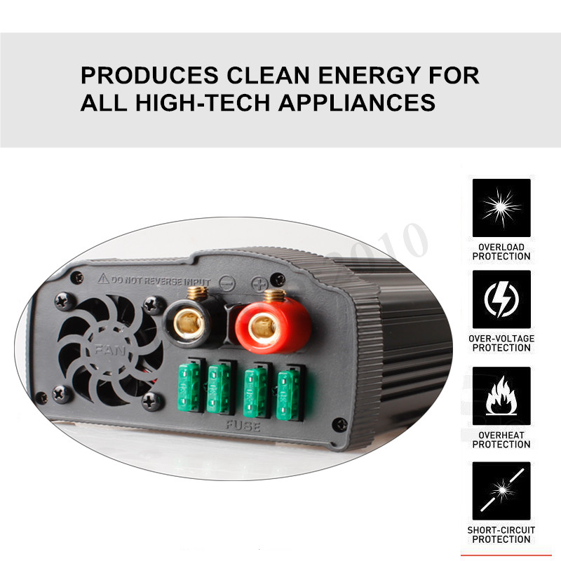 5000W 10000W Car Solar Power Inverter 12V DC to 110V AC Sine Wave Converter US