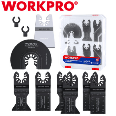 WORKPRO 10PC Oscillating Saw Blades Quick Release Multitool Accessory Tool Blade