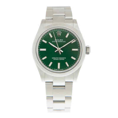 Pre-owned Rolex Oyster Perpetual 31 Automatic Green Dial Ladies Watch 277200gnso