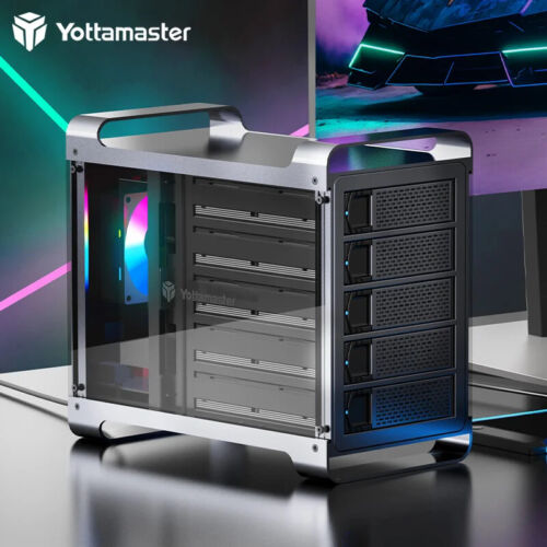 Yottamaster 4 5 Bay RAID Typ-B Festplattengehuse Ghuse RGB fr 2, 5" 3, 5" HDDs