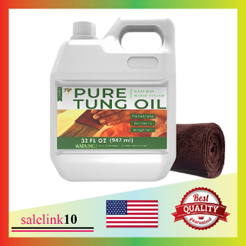 Pure Tung Oil for Wood Finishing, Wood Sealer - 32 Oz