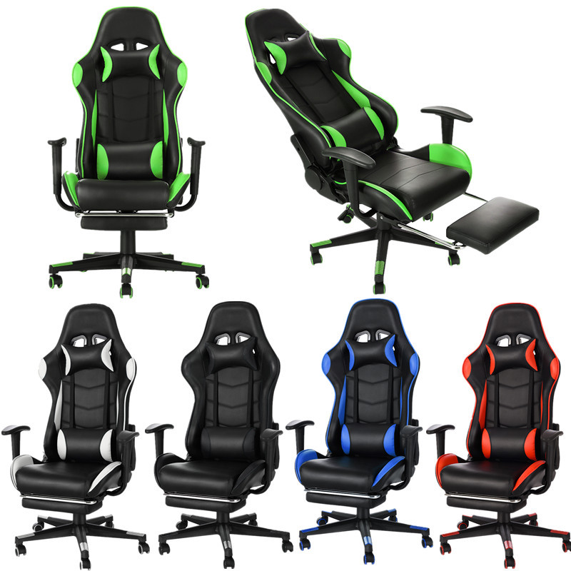 Leather Gaming Racing Chair Office Executive Recliner With