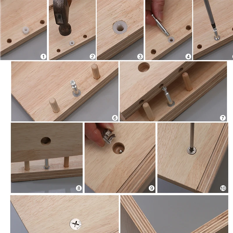 Adjustable Multi Row Puncher 3-in-1 Woodworking Positioner Drawer Drilling Tool