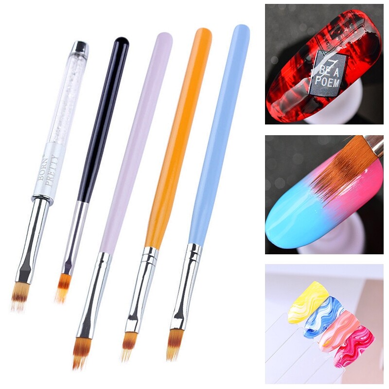 Ombre Pinsel schwarz für Babyboomer Nail Nagel Farbverlauf Kammpinsel Gradient