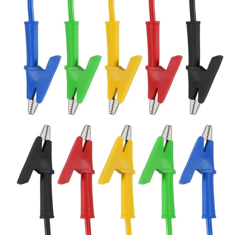 5Pcs 15A Alligator Crocodile Clips Electrical Test Leads Set Jumper Wires Cables