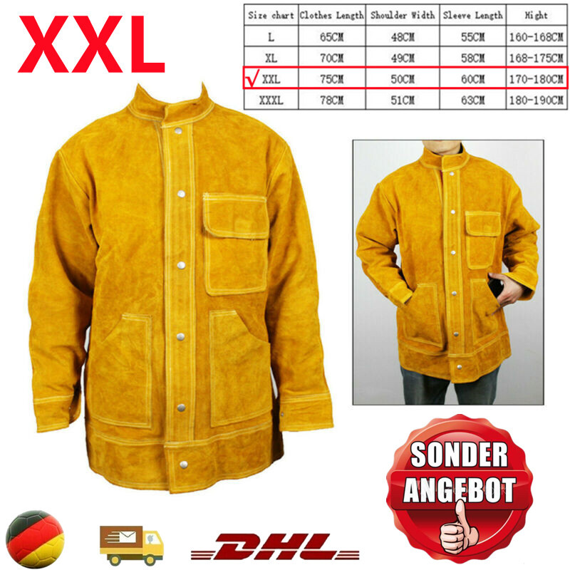 Xxl SchweiÃErjacke Rind Volleder SchweiÃEr Arbeitskleidung SchweiÃErschutzjacke