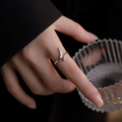 925 Sterling Silver Tail Adjustable Ring Index Finger Ring