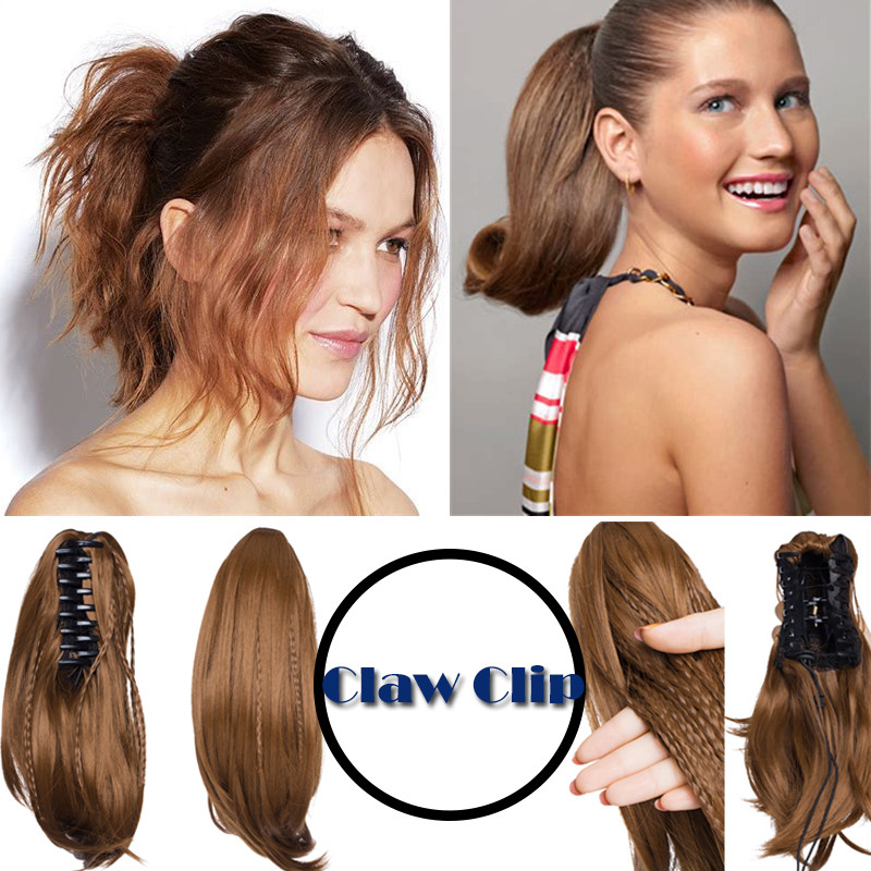 11 Short Updo Claw Clip Ponytail With Braiding Hair Extension