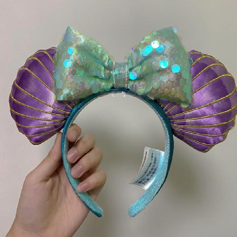 Disney Parks Little Mermaid Hair Dont Care Purple Ariel Minnie Ears Headband US