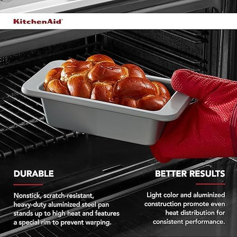 - Non Stick Aluminized Steel Loaf Pan, Scratch Resistant, Ideal for Baking (Silv