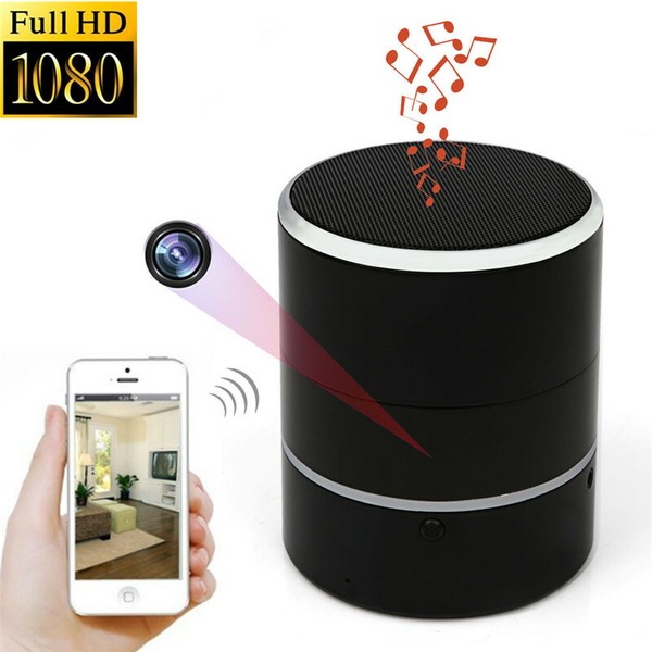 WIFI 1080P PTZ 180° HD Spy Hidden Camera Bluetooth Speakers Video Recorder Cam