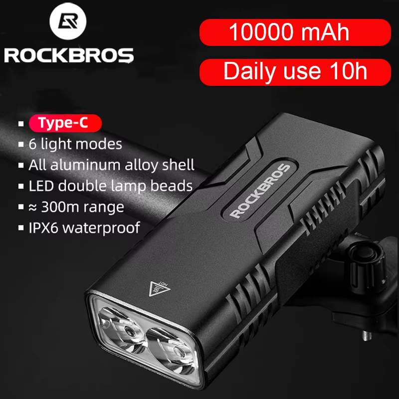 Bicycle Light 850 Lumen Bike Flashlight 10000 mAh Bicycle Headlight USB ReCharge