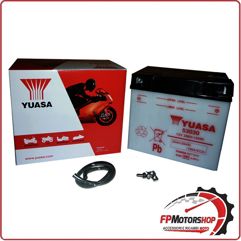 BATTERIA PER MOTO YUASA 53030 12V 30AH 186X130X171MM CCA180 MOTO GUZZI