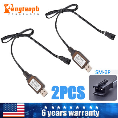 500mA Battery USB Charger Cable SM-3P Plug For Lipo Li-Lon RC Toys Trucks Tanks