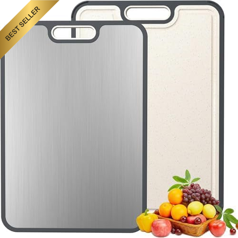 Titanium Cutting Board Double Sided Wheat Straw Garlic Grinder Non-Slip Handle 3