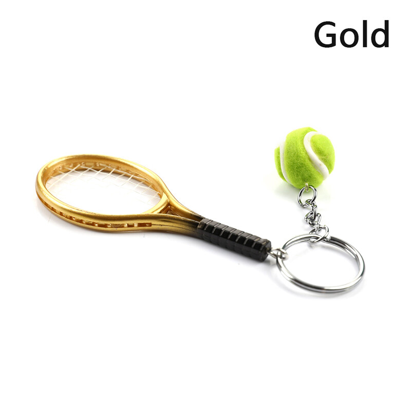 Cute Sport Mini Tennis Racket Pendant Keychain Finder Holer Accessories Gi-ig