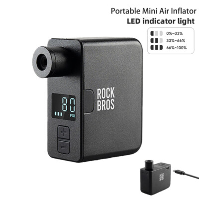 ROCKBROS Bike Air Inflator Portable Bicycle Electric Air Pump Type-C Charging