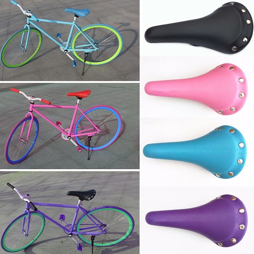MTB Retro Bicycle Saddle Seat Bike Rivet PU Leather Fixed Gear Bike Saddle Seats