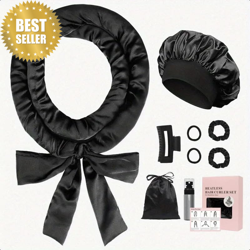 No Heat Hair Curlers - Velvet Overnight Curling Headband for Long & Medium Hair,