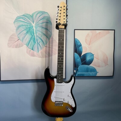 Sunburst ST Electric Guitar 12-Strings Solid Body HPL Fretboard Single Pickups