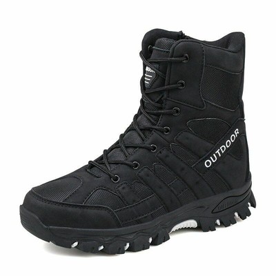 Botas militares para hombre tobillo antideslizante invierno impermeable