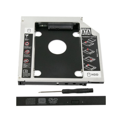 Universal 12.7mm SATA 2nd SSD HDD Hard Drive Caddy for CD/DVD-ROM Optical Bay Jw