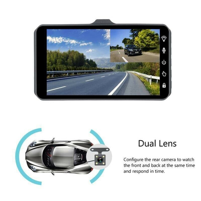 Dash Cam 4" 1080P Touch Screen Dual Lens Car DVR Recorder Front and Rear Camera